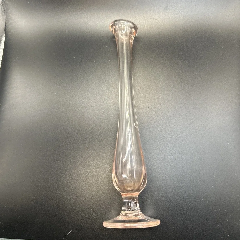 Vintage Pink Fenton Paneled Swung Bud Vase